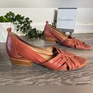 Lucky Brand Jarise Huarache Leather Block Heeled Peep Toe Sandals. Size 8.5